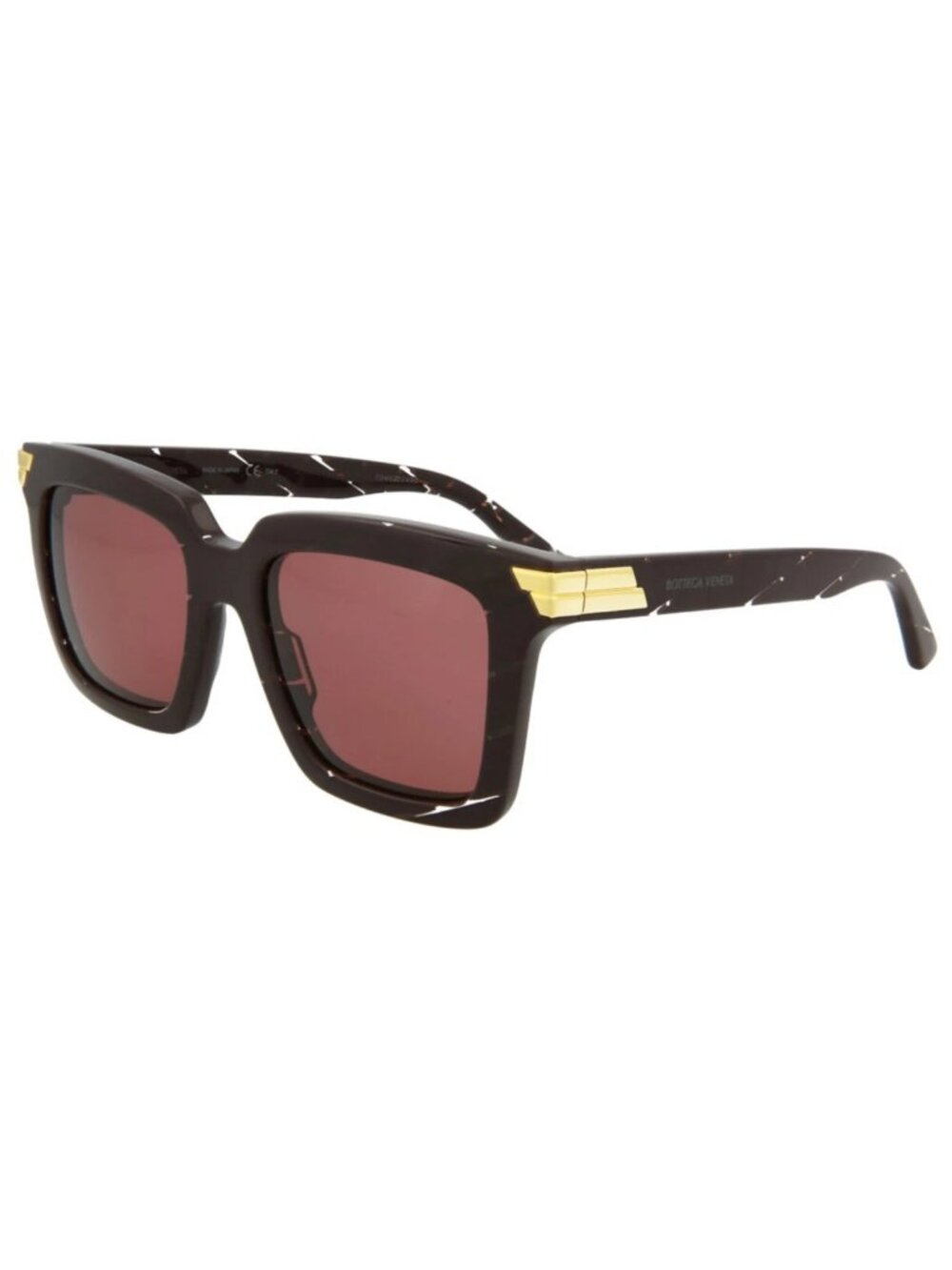 New Bottega Veneta Women's Sunglasses Square Rectangle Acetate Frame Burgundy E